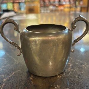 Vintage Genuine Pewter Sugar Dish 3” H